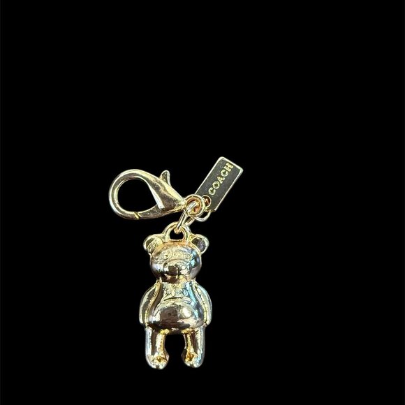 COACh Gold In Color Bear Bag Charm (New!) 💘✨ mini size - Picture 1 of 1